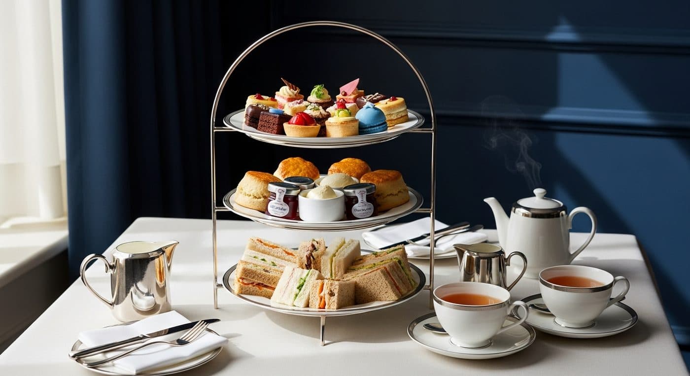 A full afternoon tea service
